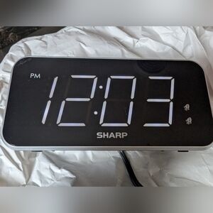 Sharp Black Digital Alarm Clock
